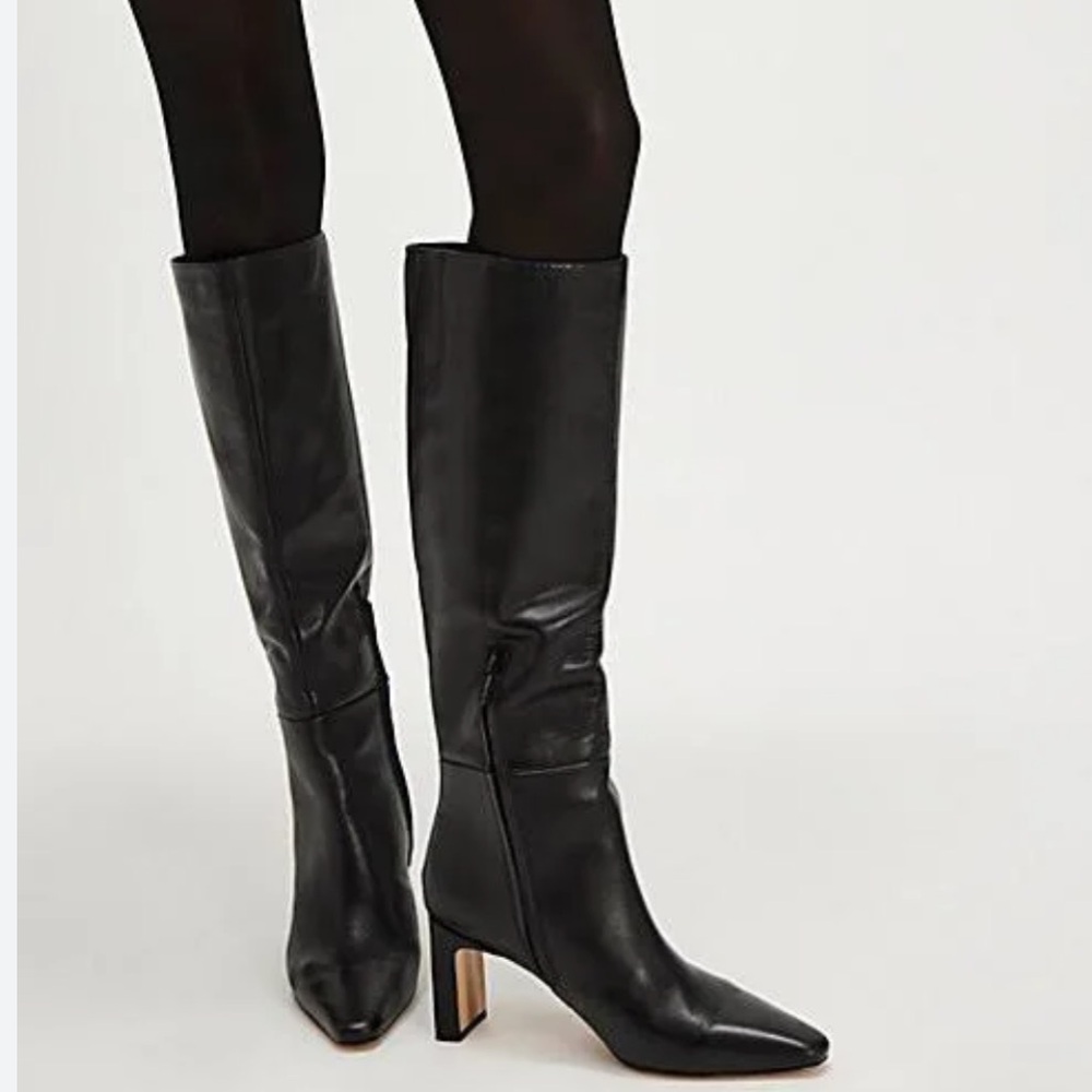 Sam Edelman Sylvia black leather knee-high boots